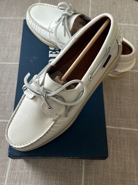 Sebago White Patent Leather Women’s Boat Shoes